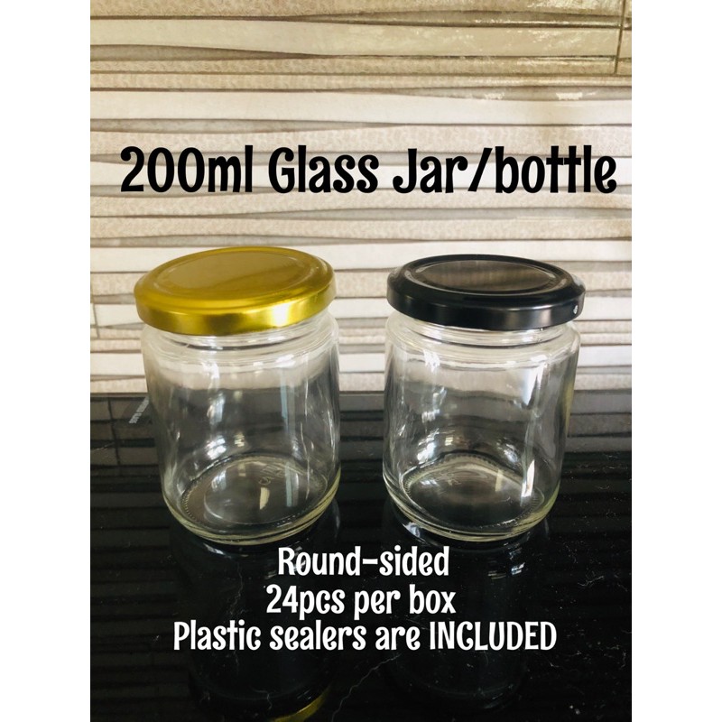 200mL round sided Glass Jars (BOX OF 24pcs) Shopee Philippines