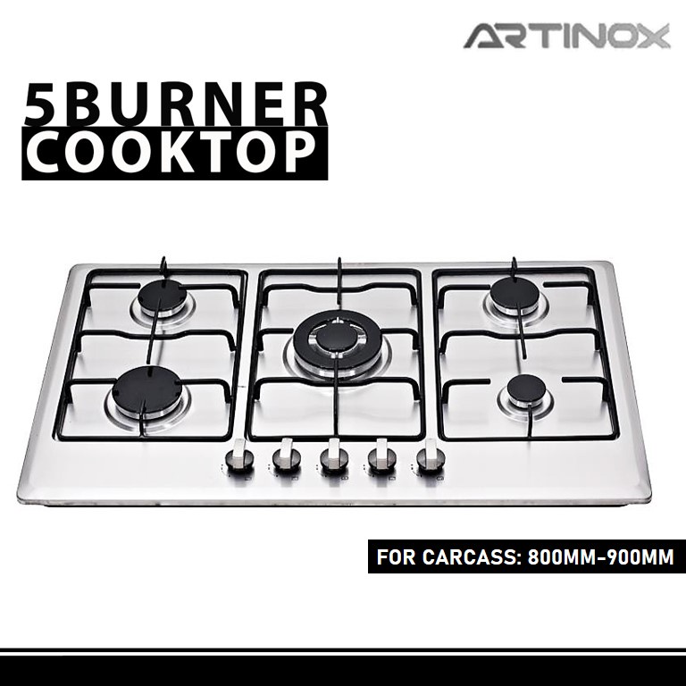 Builtin cooktop 5 burner stainless Artinox Cooktop Gas Stove Safety