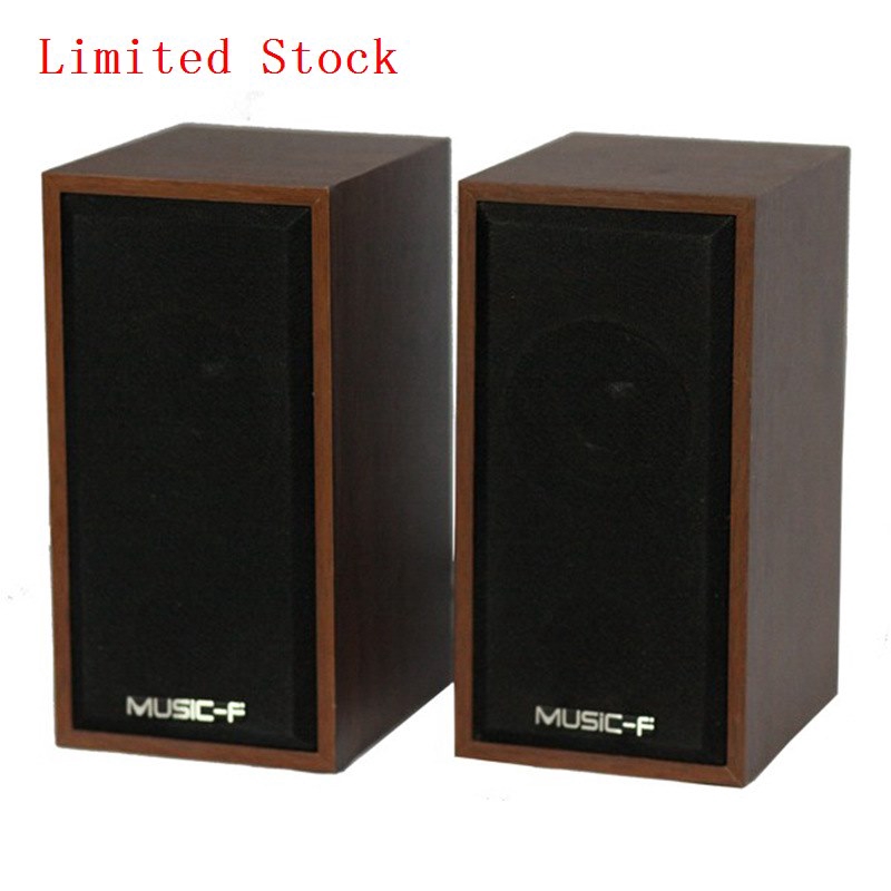 small wooden speakers