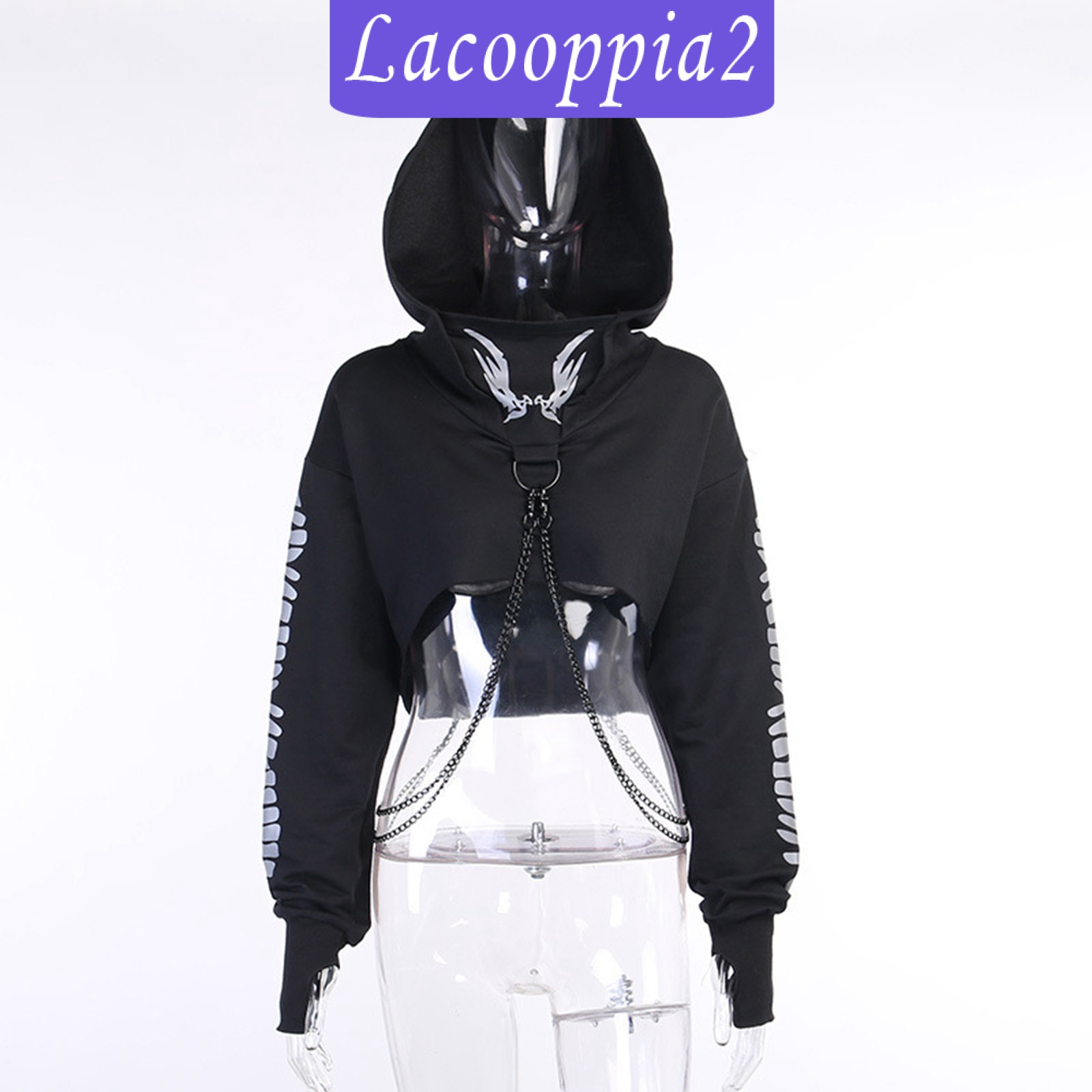 reflective cropped hoodie