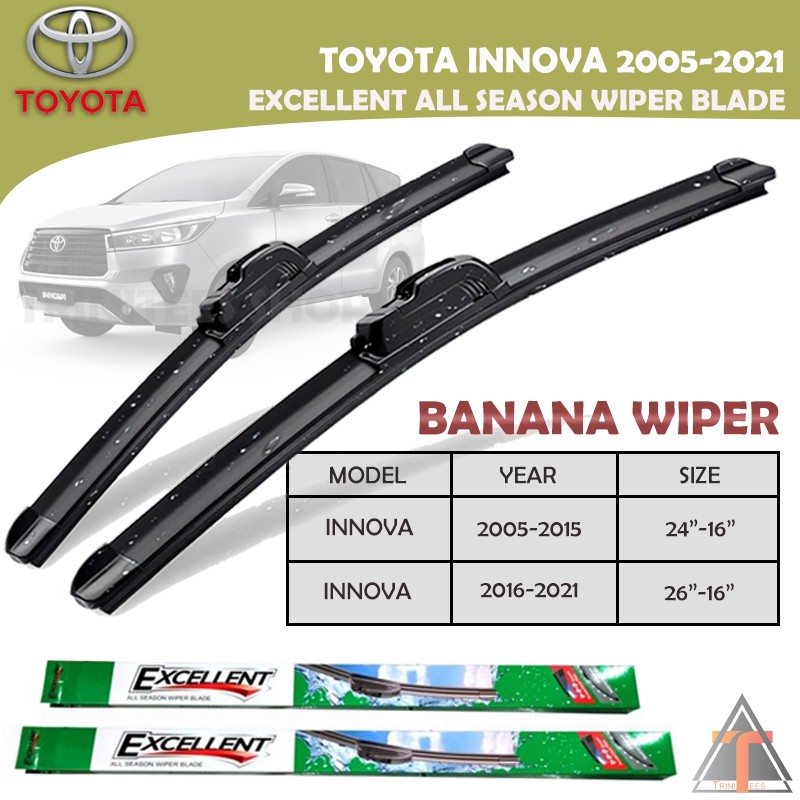Toyota INNOVA 2005 to 2021 Excellent Front Wiper Blade All Season