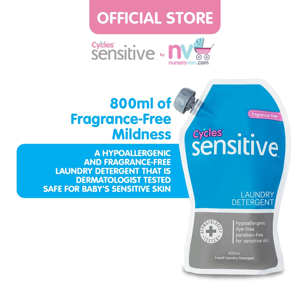 Cycles Sensitive FragranceFree Baby Laundry Liquid Detergent
