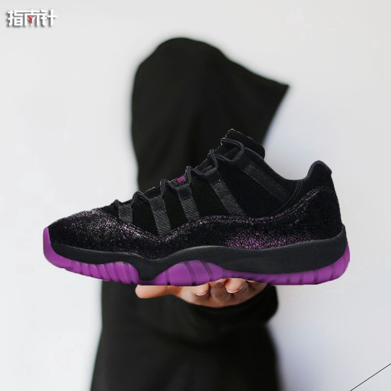 black and purple jordan 11