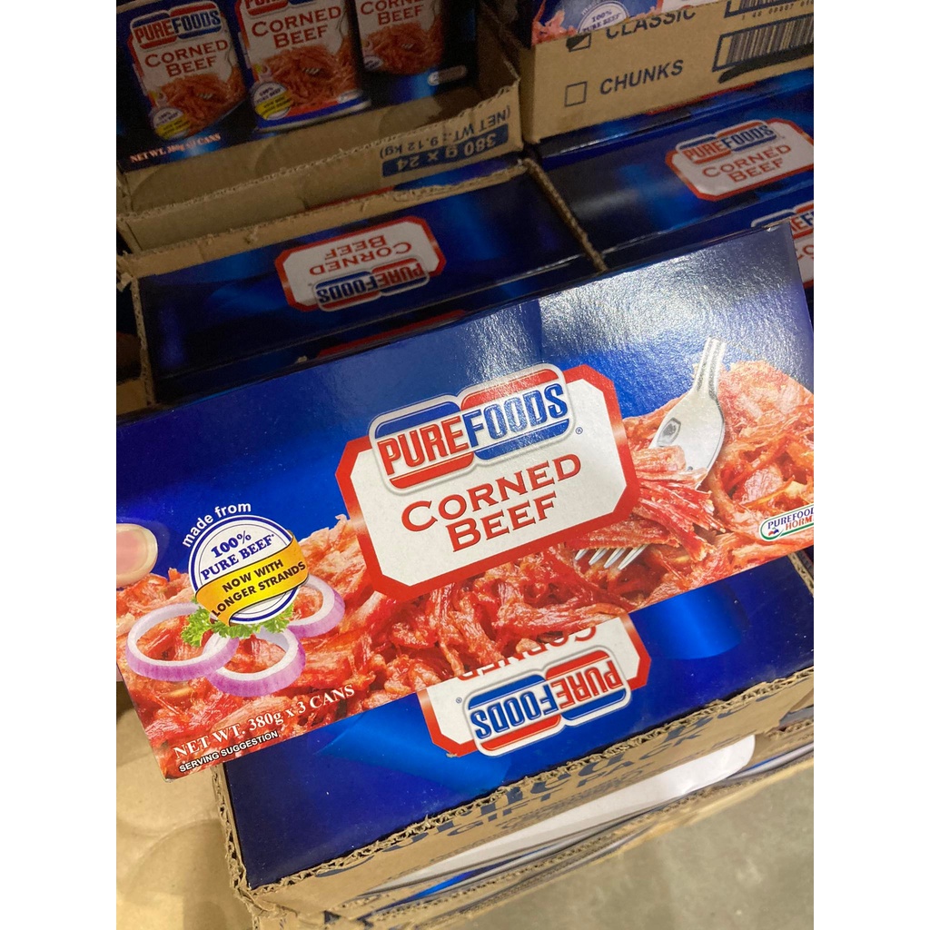 Purefoods Corned Beef 3 cans x 380 g Shopee Philippines