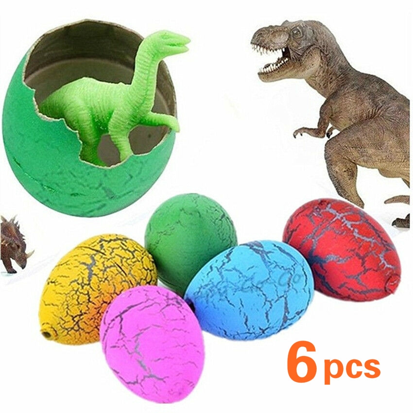 Magic 6Pcs Dino Eggs Growing Hatching Dinosaur Add Water Inflatable Kid Xmas Toy 