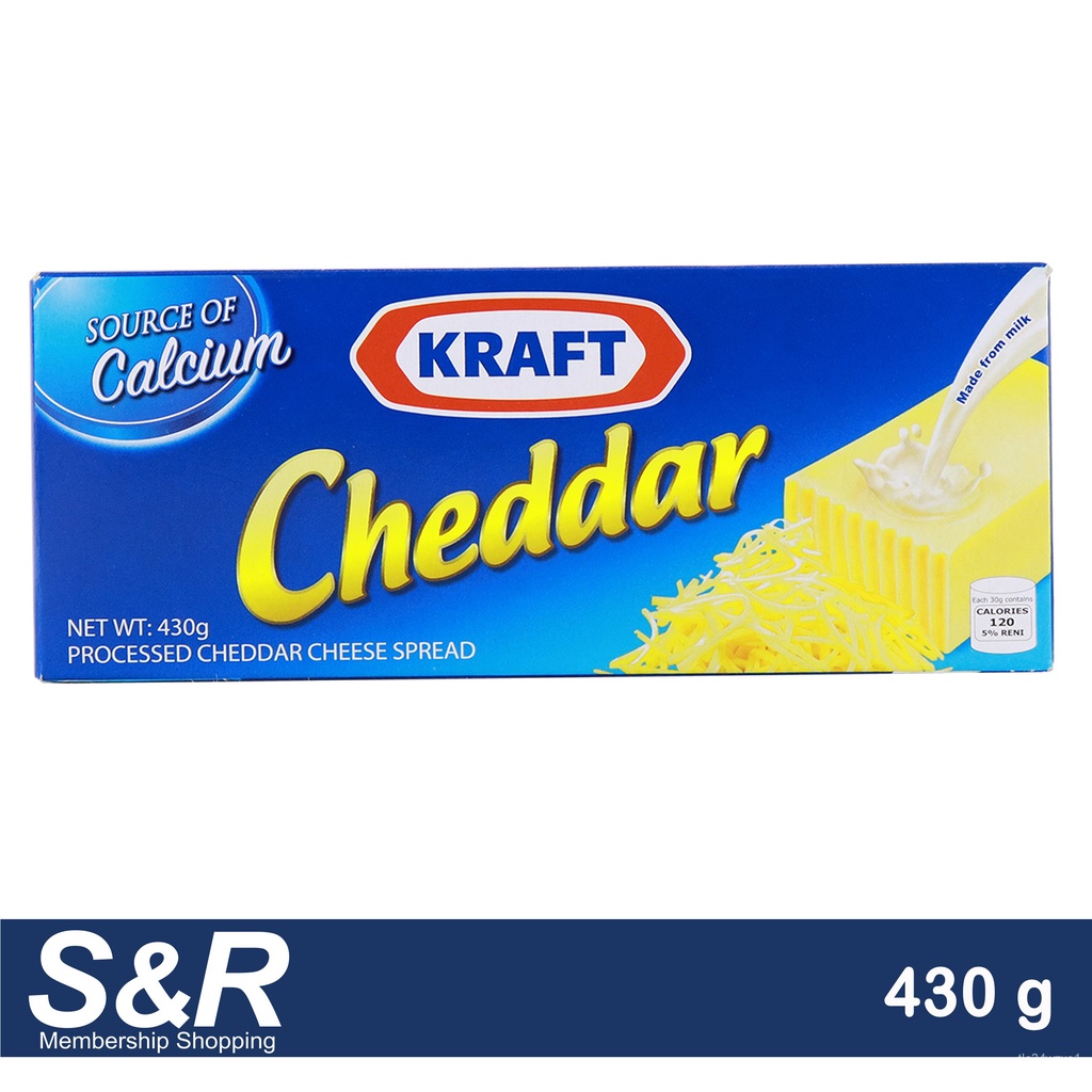 Kraft Cheddar Processed Cheddar Cheese Spread 430g Shopee Philippines