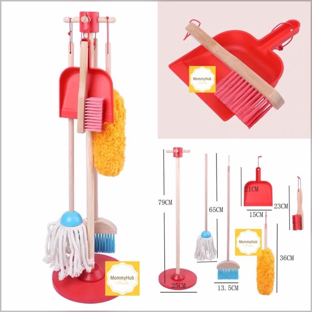 wooden cleaning set toy