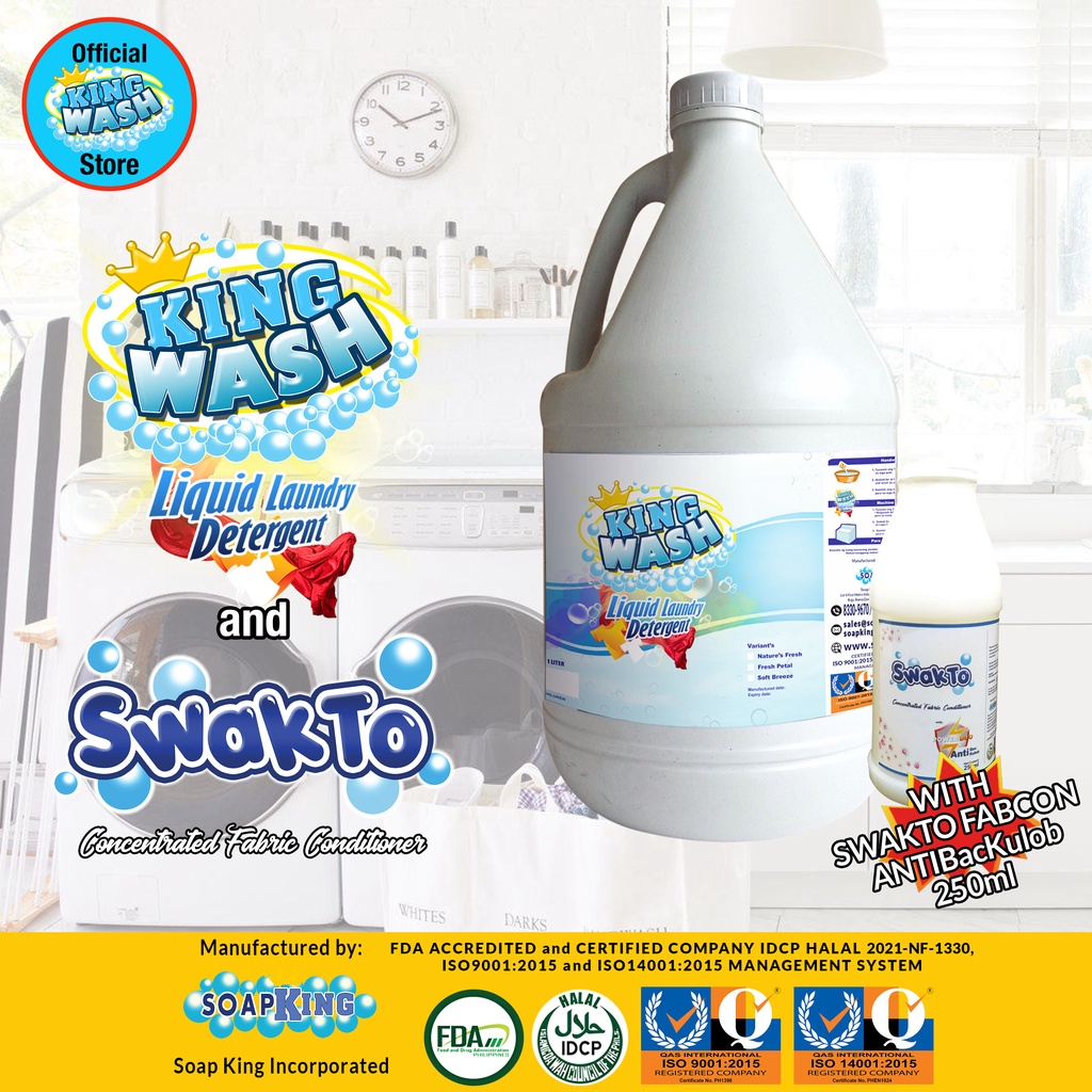 Kingwash, King Wash Liquid Laundry Detergent, Swakto Fabcon, Fabcon