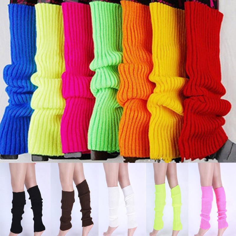 [Ready Stock] Women's Party Leg warmers Knitted Neon Dance 80s Costume 1980s Leg Warmers sock