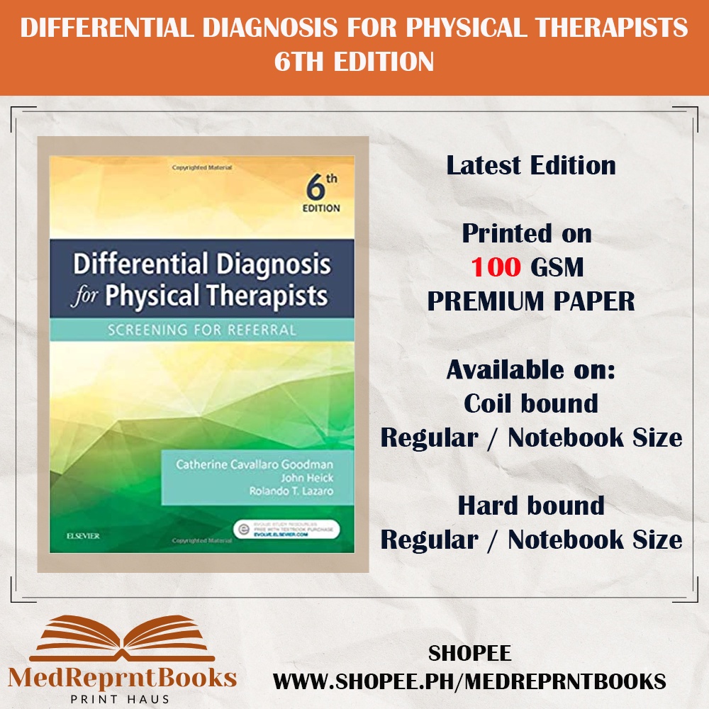 DIFFERENTIAL DIAGNOSIS FOR PHYSICAL THERAPISTS 6TH EDITION | Shopee ...