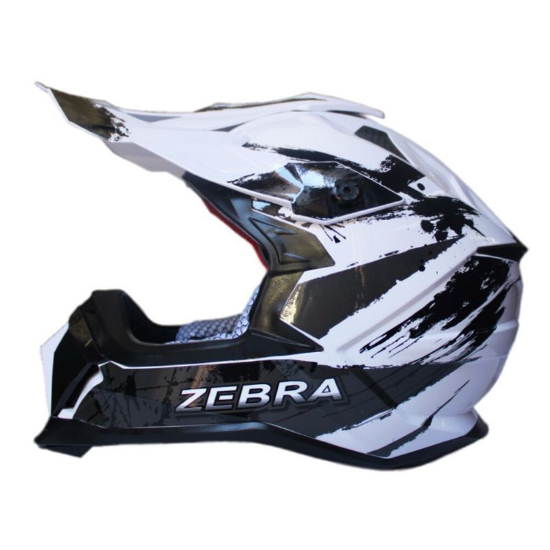 zebra motocross helmet