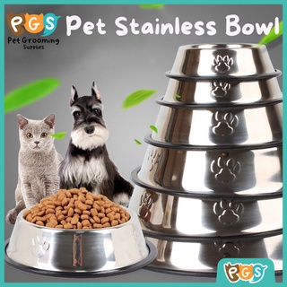 【Petcher】 Stainless Steel Dog Food Bowl Dog Food Bowl Dog Feeding Bowl Fall Resistant Dog Bowl