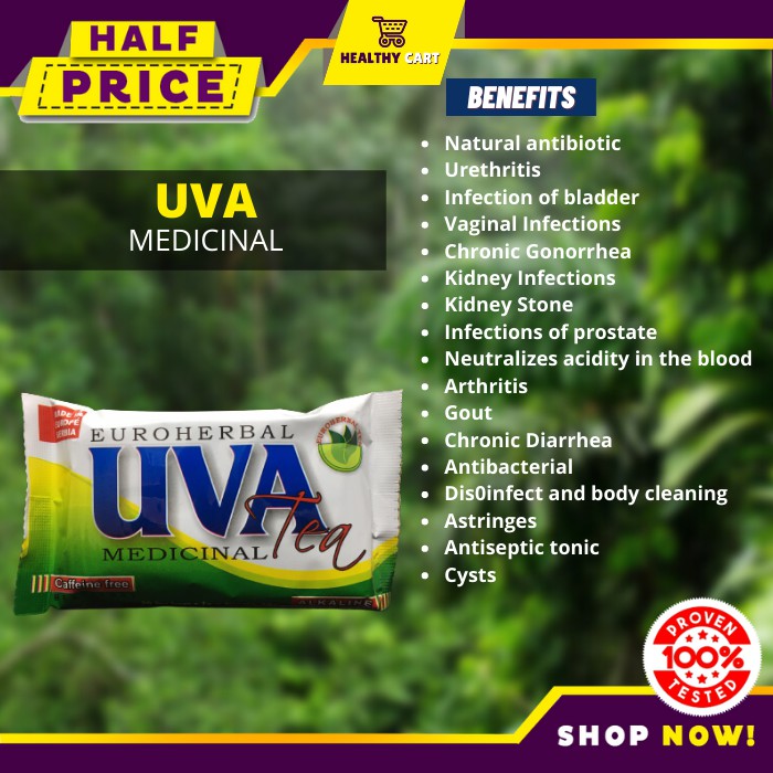 3 PACKS Original UVA TEA Organic Euroherbal Medicinal Tea Shopee