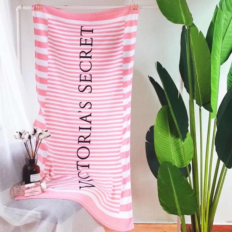 yayamanin towel Big VS Stripes Letter Beach towel Bath towel victoria’s