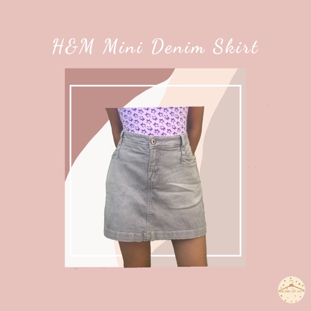 h&m denim mini skirt