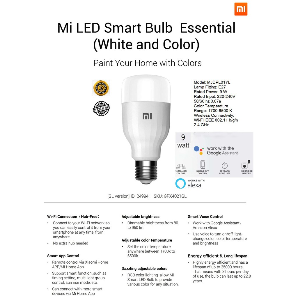 xiaomi smart bulb alexa