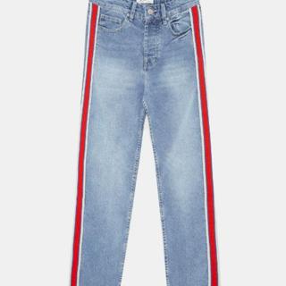 zara jeans with side stripe