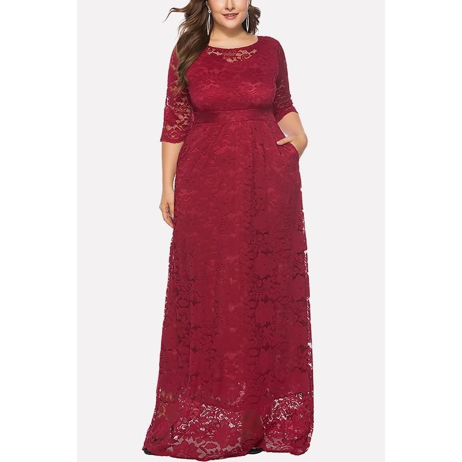 red half sleeve dress