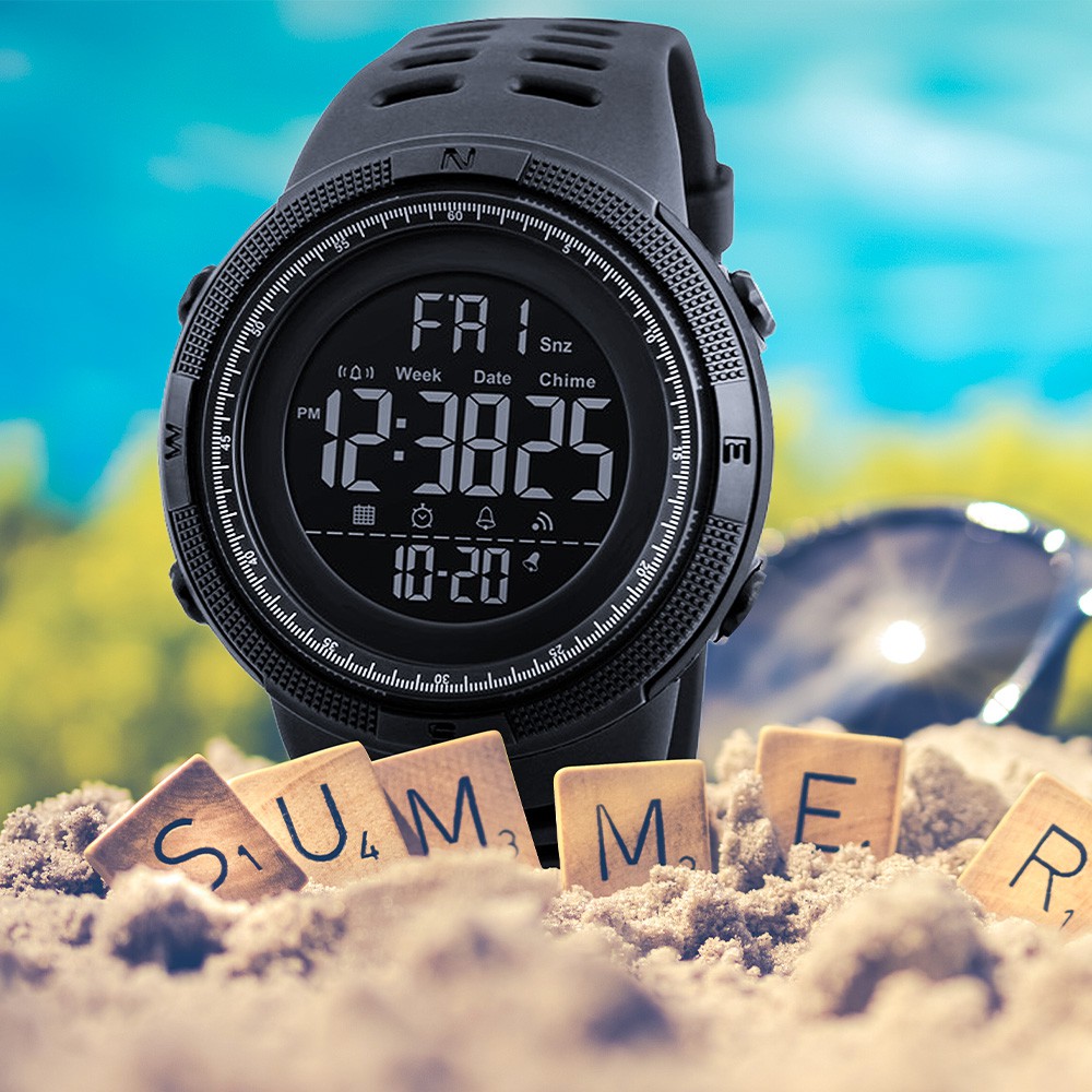 SKMEI  Official 1251 50m Waterproof Men's Digital Sports Watch Multi-function EL Light Alarm clock relo watches