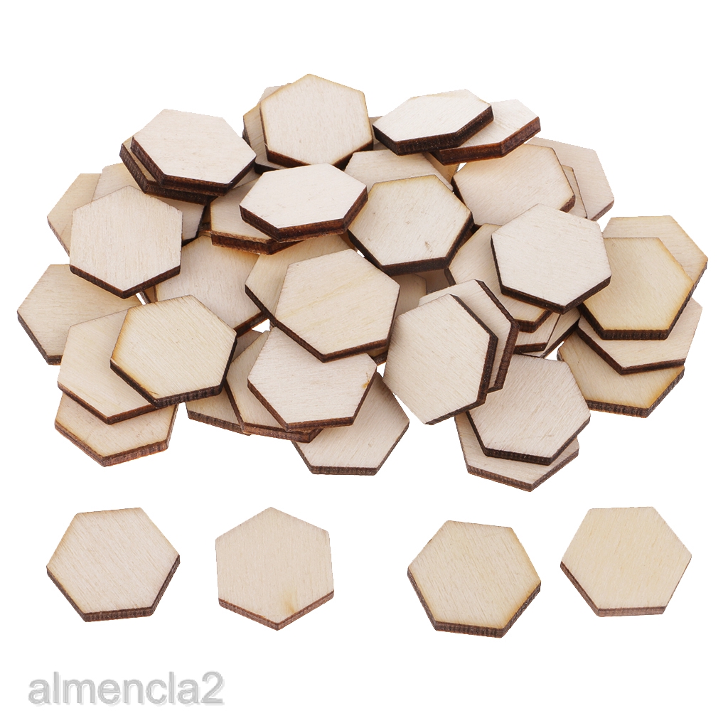 Wood Hexagon Cutout Shapes Handmade Craft 54 pcs Shopee Philippines