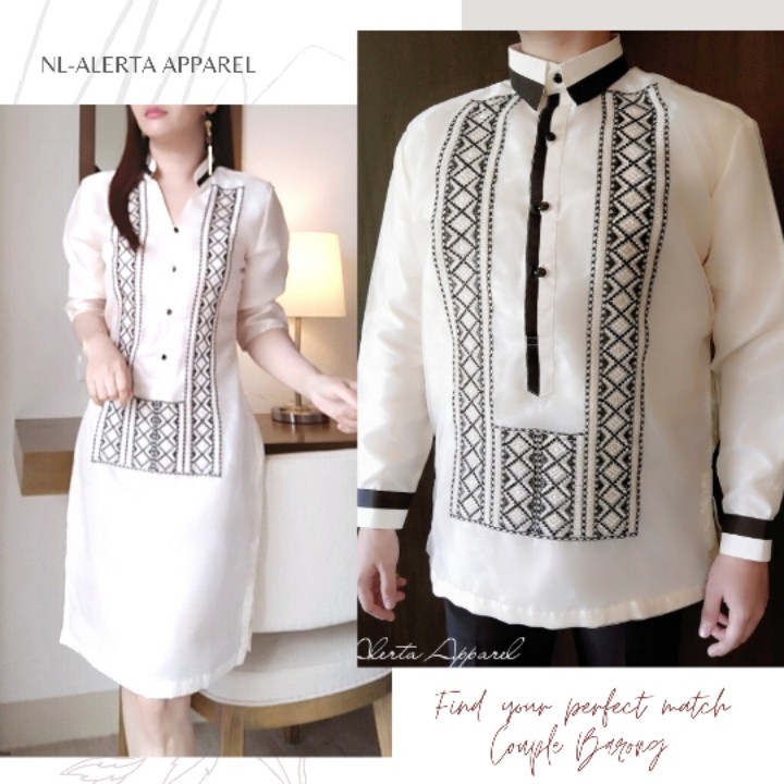MODERN FILIPINIANA COUPLE BARONG PURE EMBROIDERED | Shopee Philippines