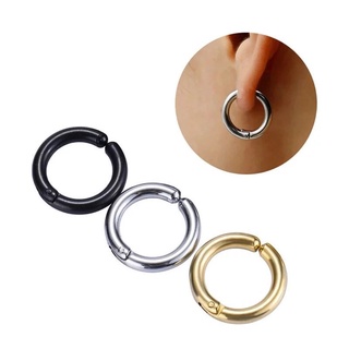Titanium steel ear clip earrings without ear holes, simple Circle Earrings in Europe and America, fashionable men's stainless steel earrings, hip hop Earrings