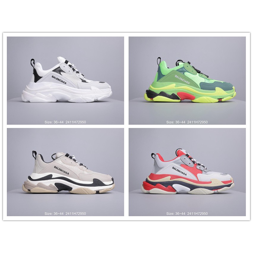 Balenciaga Triple S Donne Uomo Nere Bianche Verdi