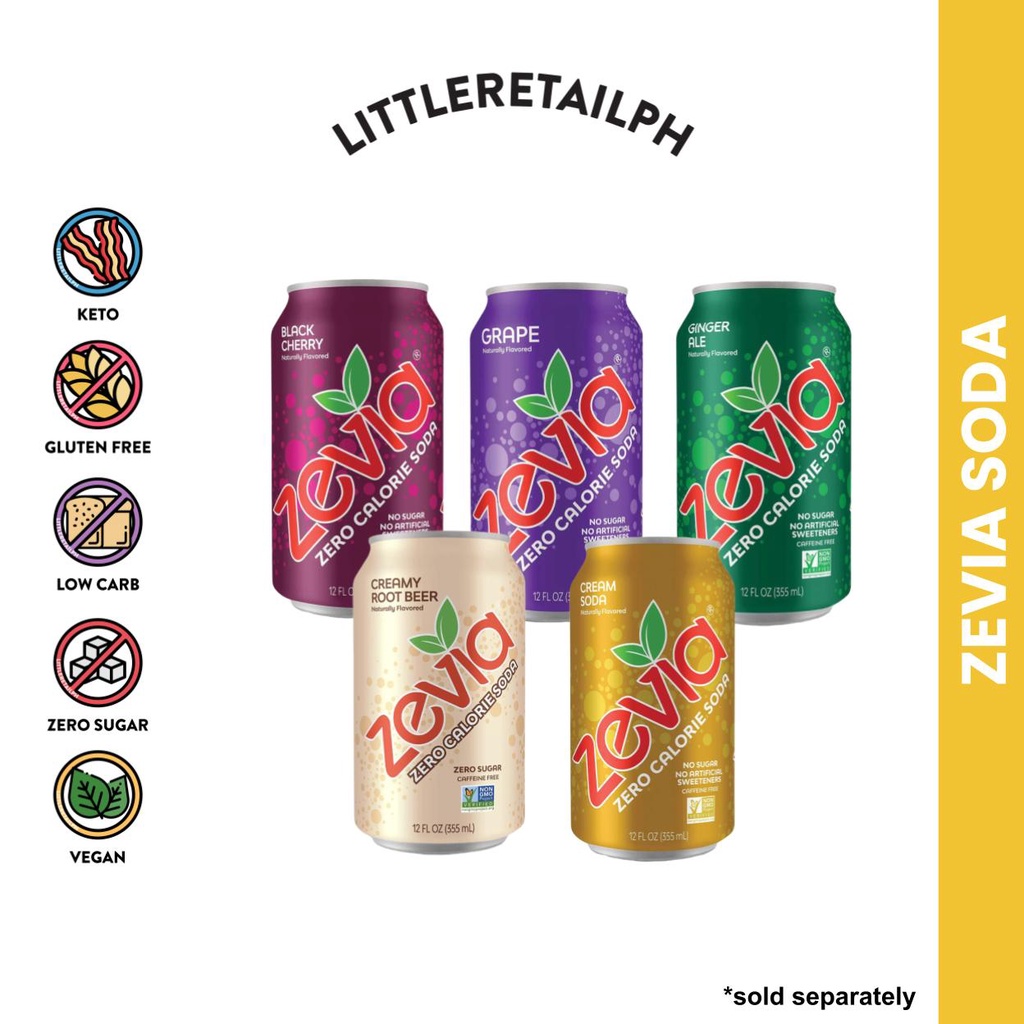 Zevia Zero Calorie Soda Keto Low Carb Approved Shopee Philippines