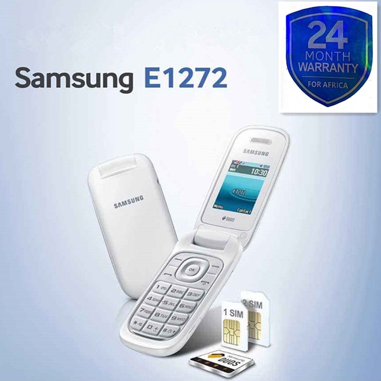Samsung E1272 GSM 2G four band mobile phone Dual SIM flip button mobile