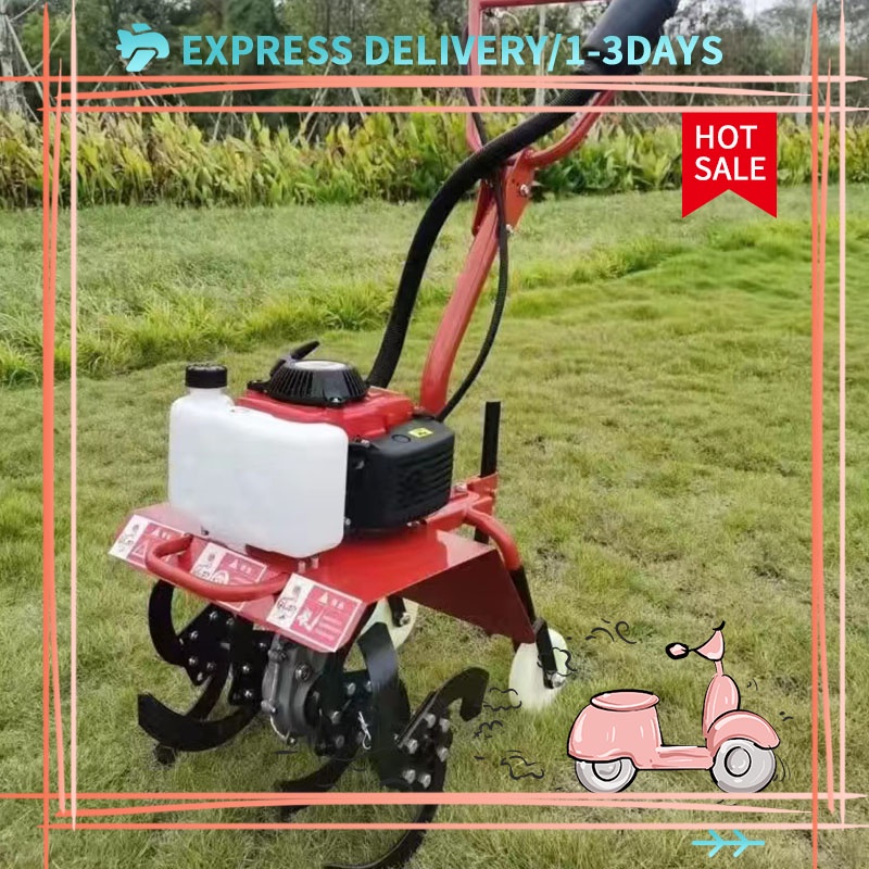 Microtiller, plowing, soil turning and rotary tiller, wasteland