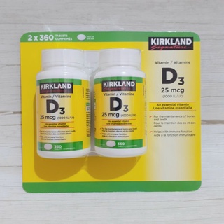 Kirkland Signature Vitamin D3 25mcg 1000 IU 360 Tablets imported from Canada
