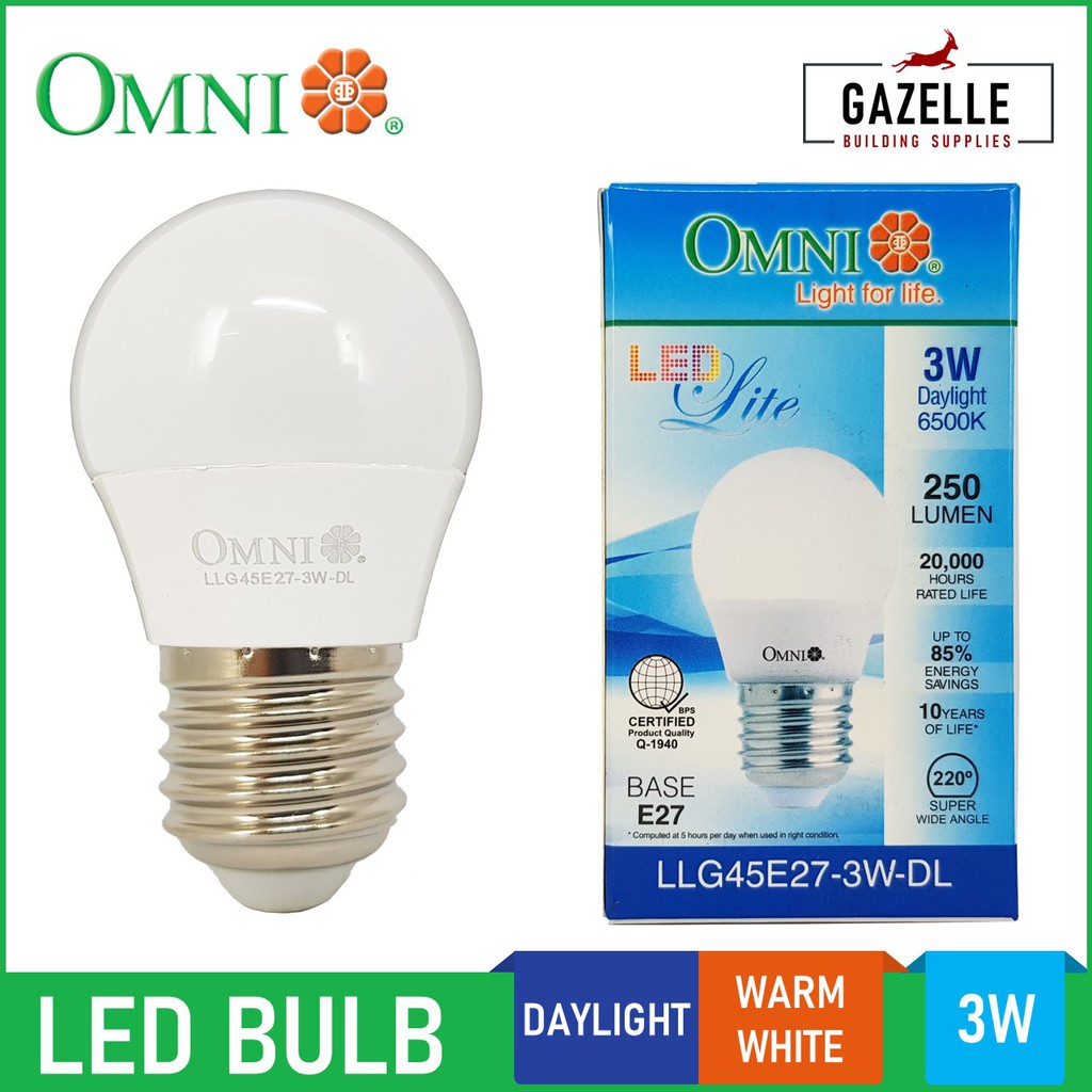 Omni LED Lite G45 Light Bulb 3 Watts Shopee Philippines