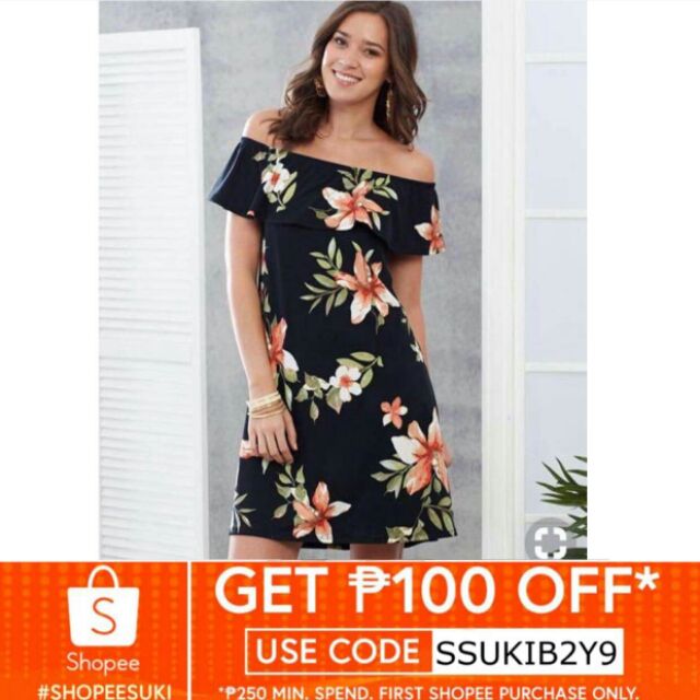 shopee off shoulder dress