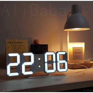wall decor clock with alarm smart 3d digital clock digital wall clockLED electronic gift alarm-aliba