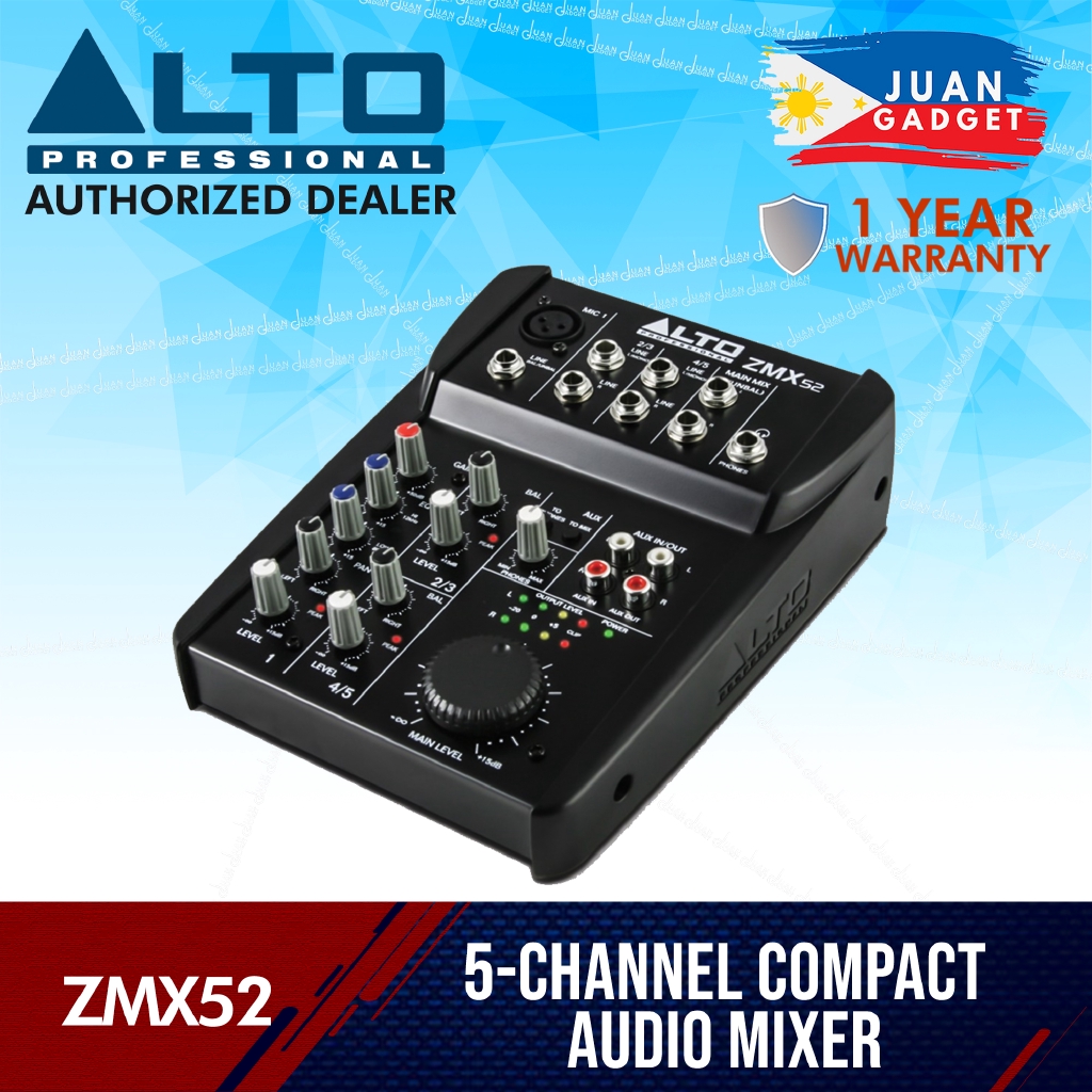 Alto Professional Zephyr ZMX52 5Channel Compact Audio Mixer JG