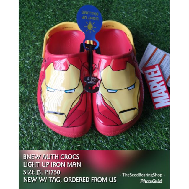 crocs iron man light up