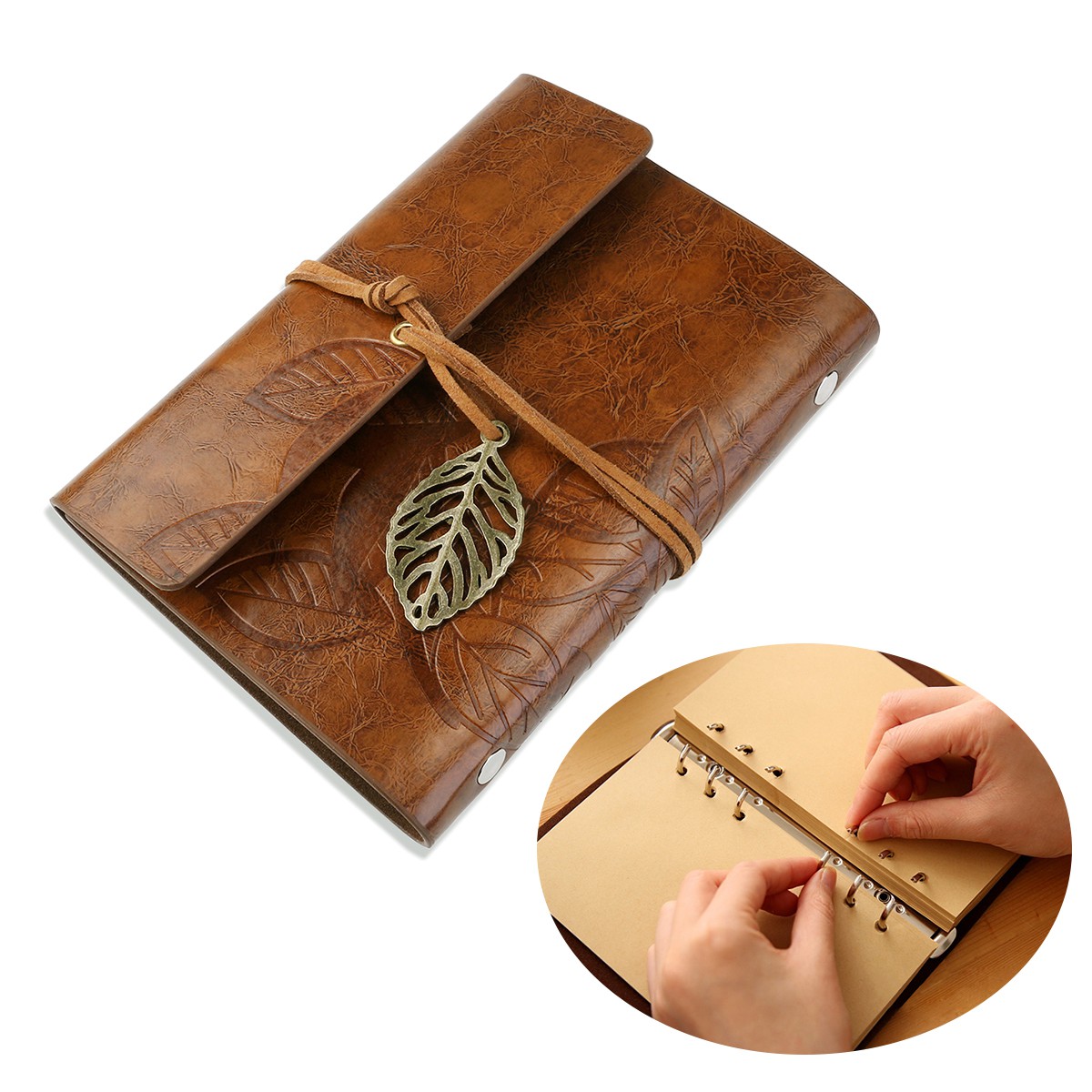 Tinksky Notebook Vintage Blank Notebook Notepad Travel Journal Diary Jotter