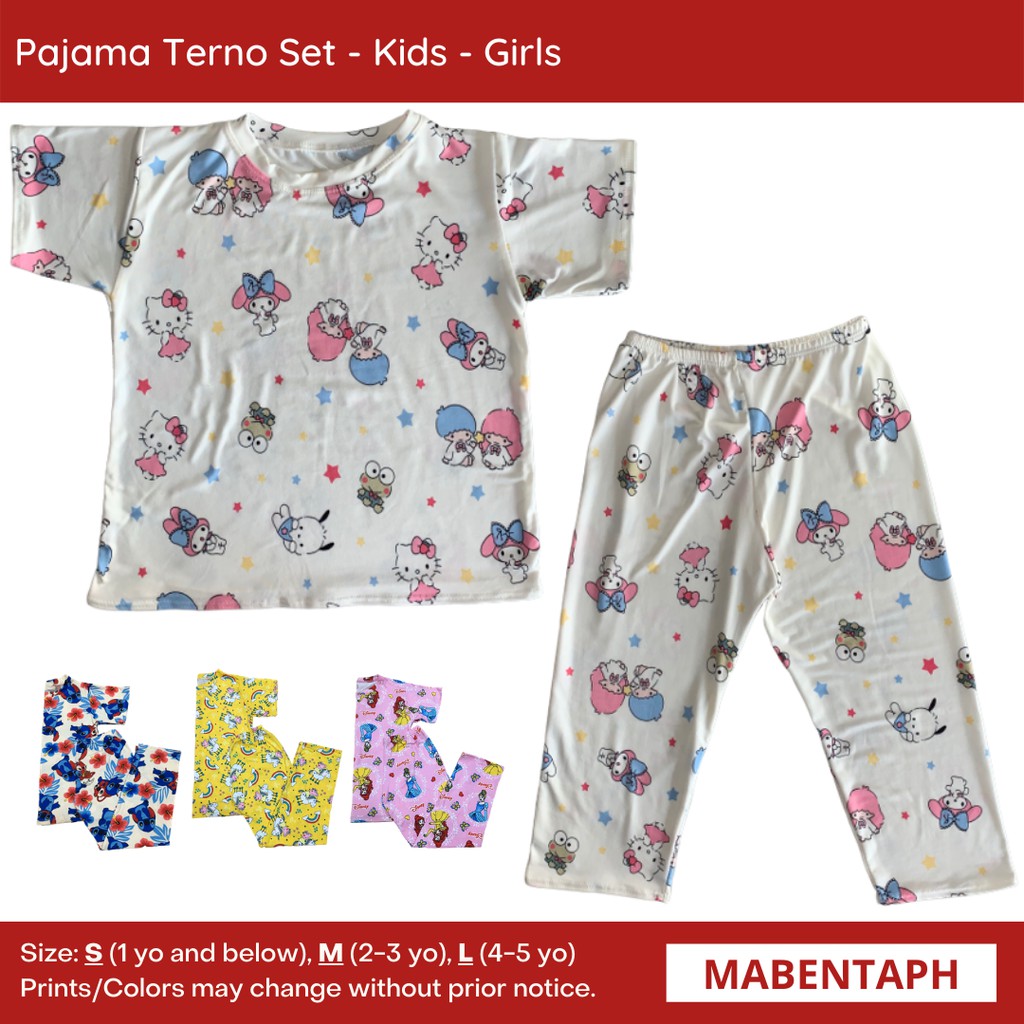 TERNO Pajama Set for Kids - GIRLS | Shopee Philippines