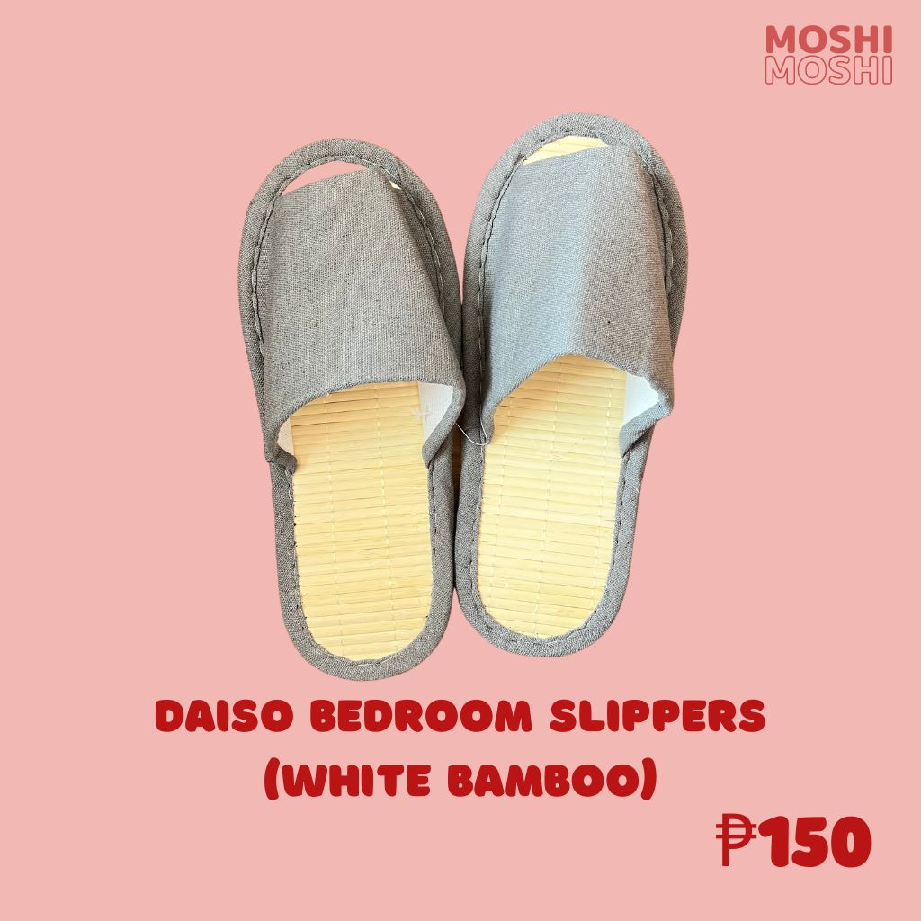 Daiso Bedroom Slippers (White Bamboo) | Shopee Philippines