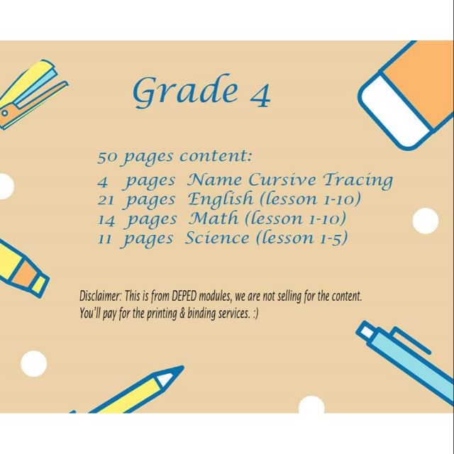 Worksheet For Grade 4 | Shopee Philippines