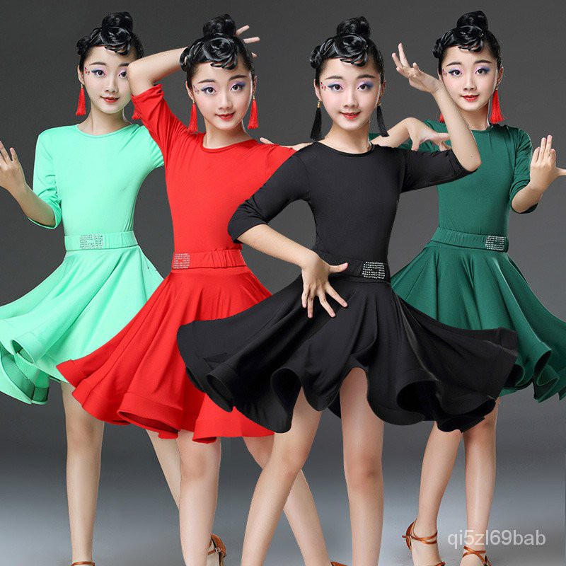 Latin dance costume adult female new style dress tassel cha cha practice  practice clothes short slee