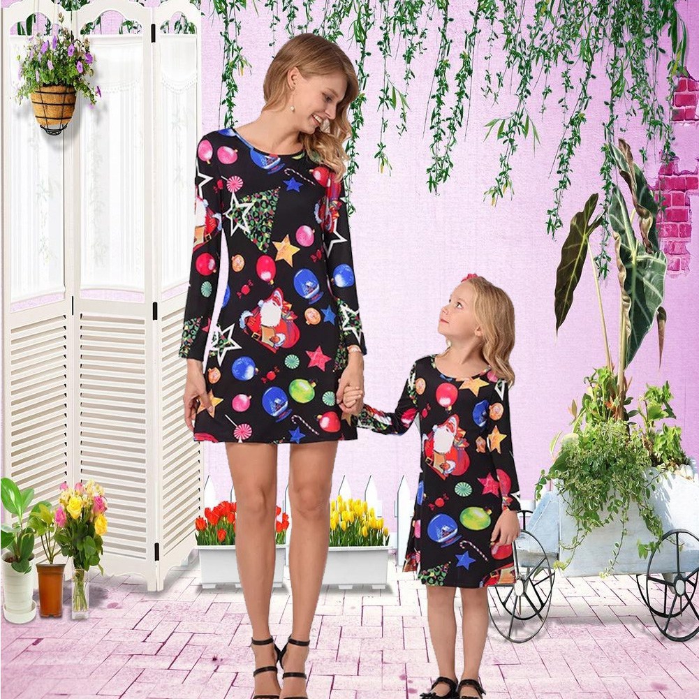 mom and daughter christmas dresses