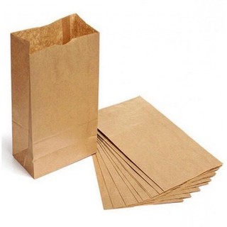 100 Pcs Brown Kraft Paper Bag Small Size Plain Takeaway bag Packaging