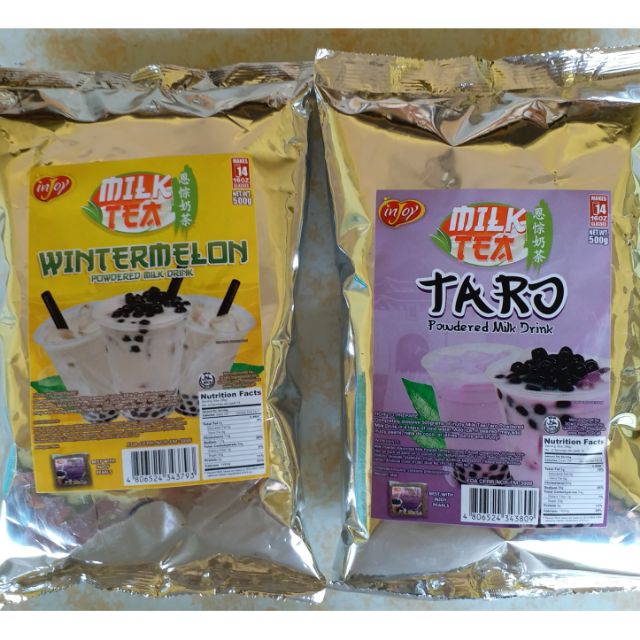 Injoy Milk Tea Wintermelon and Taro and Okinawa powdered milk drink