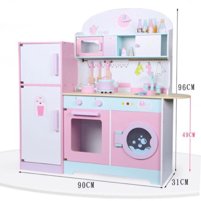 pink wooden kitchen