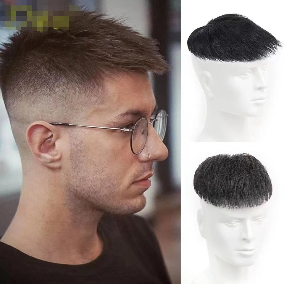 Pageup Short Wigs For Men's Male Black Wig Synthetic Natural Hair For Young  Man Balding Sparse Hair Crew Cut Hair Style | Shopee Philippines