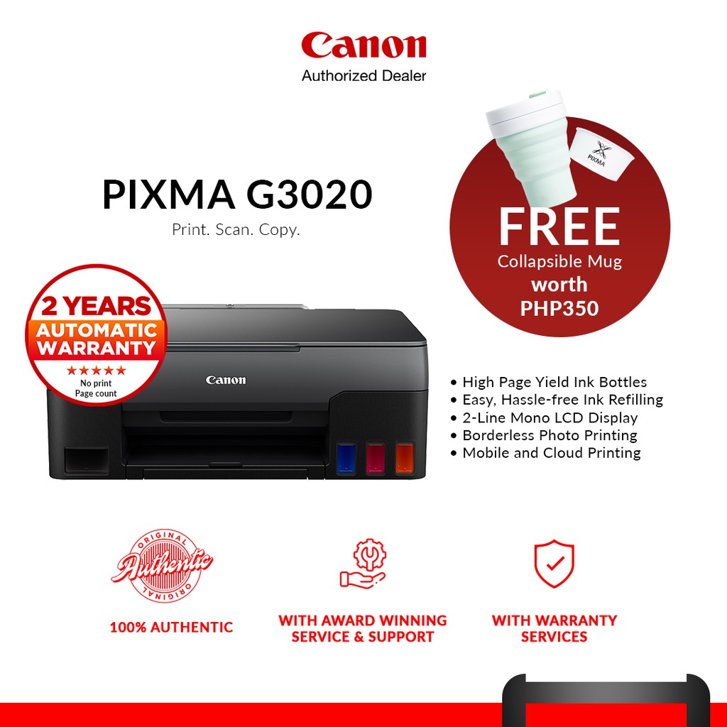 Canon PIXMA G3020 Refillable Ink Tank 3in1 Printer with WiFi Shopee Philippines