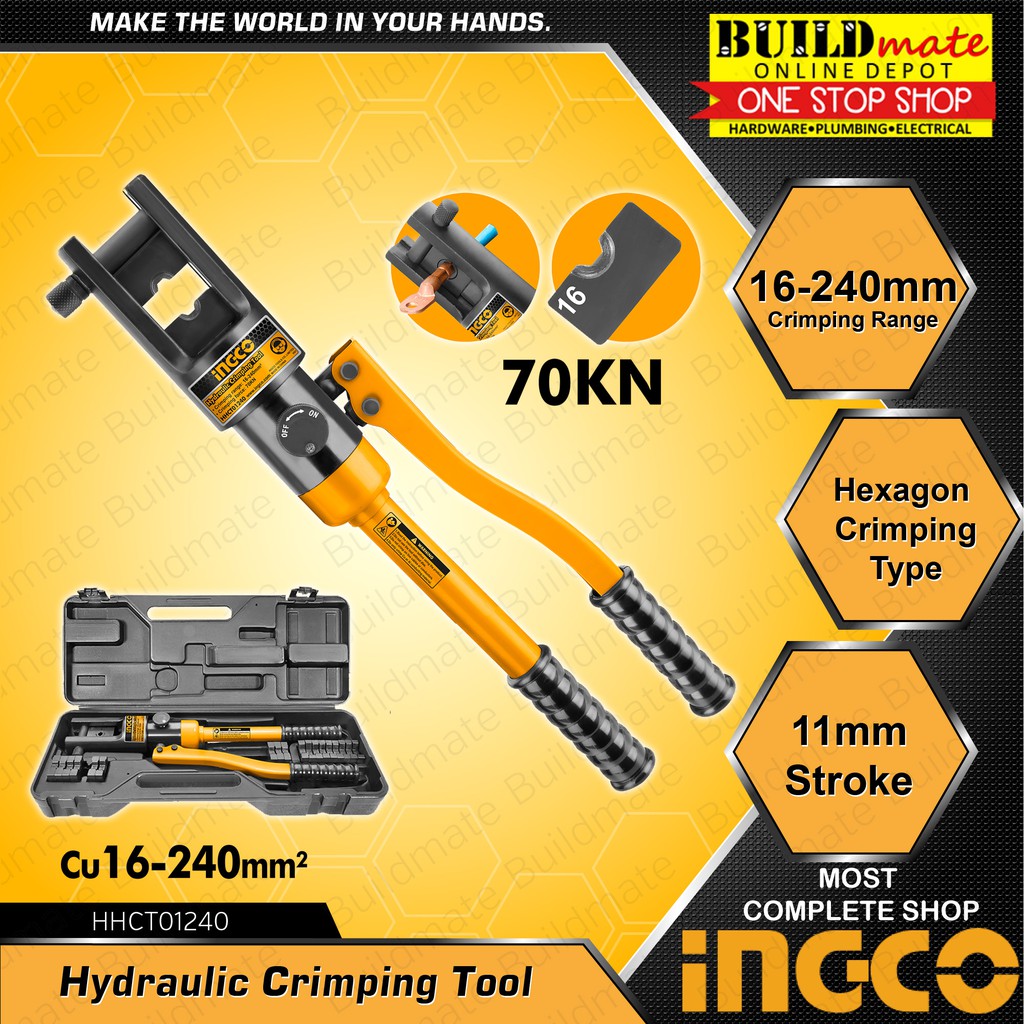 INGCO Hydraulic Crimping Tool 18mm HHCT01240 •BUILDMATE• Shopee
