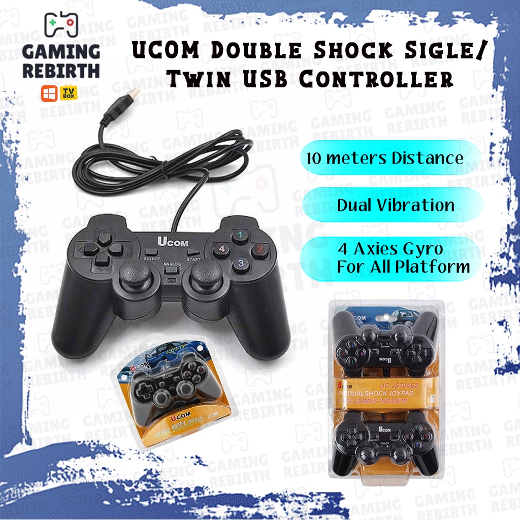 Double Shock Sigle / Twin USB Controller For Laptop PC/ PC