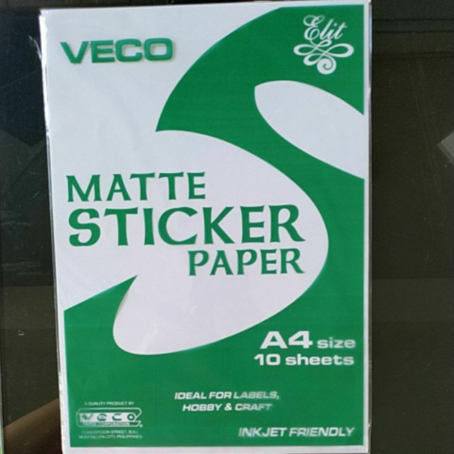 Matte sticker paper A4 10sheets Shopee Philippines